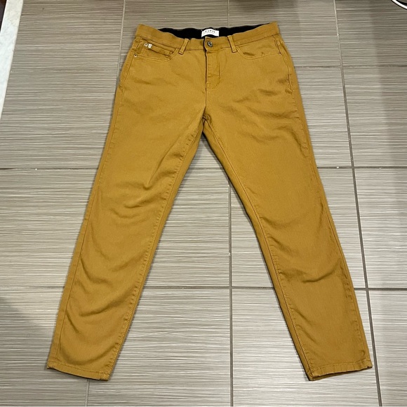 Curve Appeal Mustard Yellow Gold Jeans Pants ankle cropped - Picture 3 of 9
